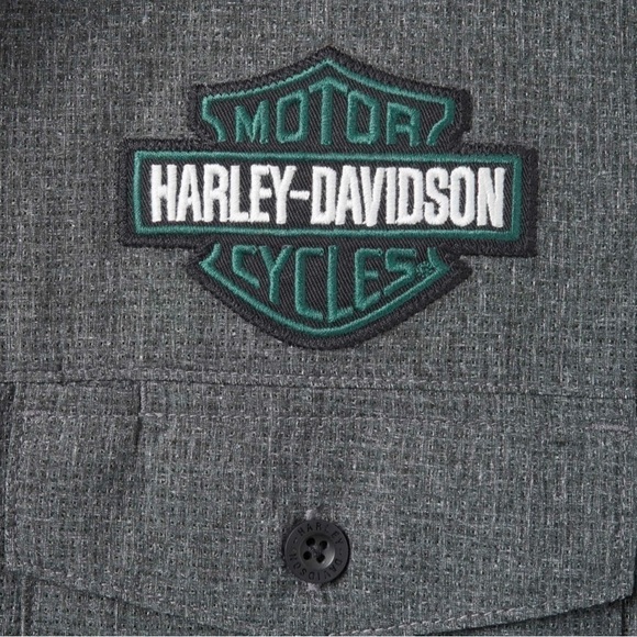 Harley Davidson Bar and Shield Classic Button Down Shirt Black Beauty - Picture 5 of 11